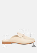  KRISTY Horsebit Embellished Mules In Beige