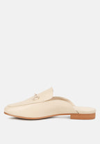 KRISTY Horsebit Embellished Mules In Beige