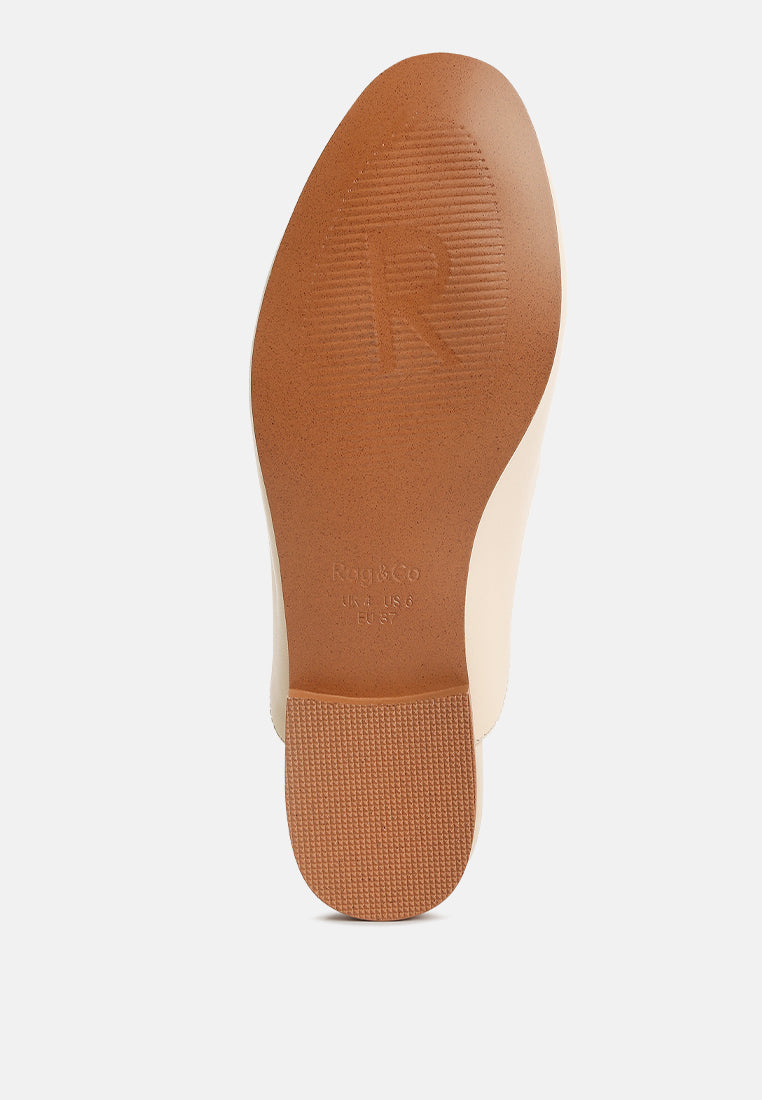  KRISTY Horsebit Embellished Mules In Beige
