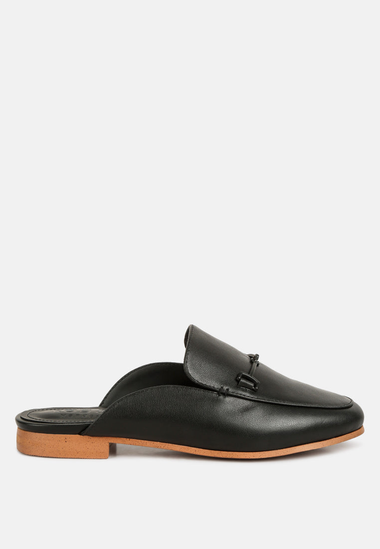  KRISTY Horsebit Embellished Mules In Black