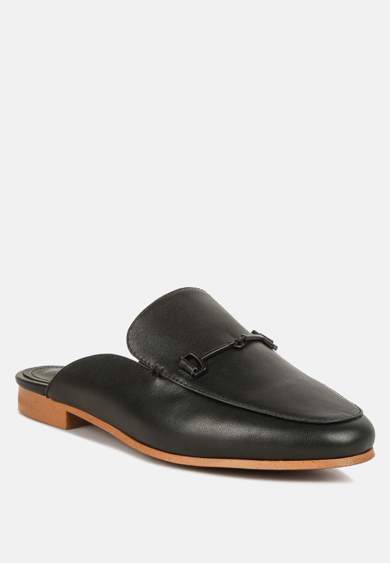  KRISTY Horsebit Embellished Mules In Black