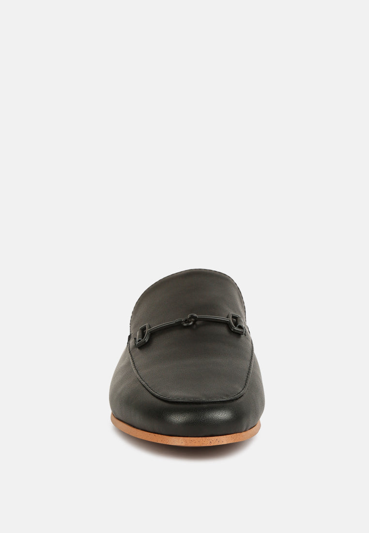  KRISTY Horsebit Embellished Mules In Black