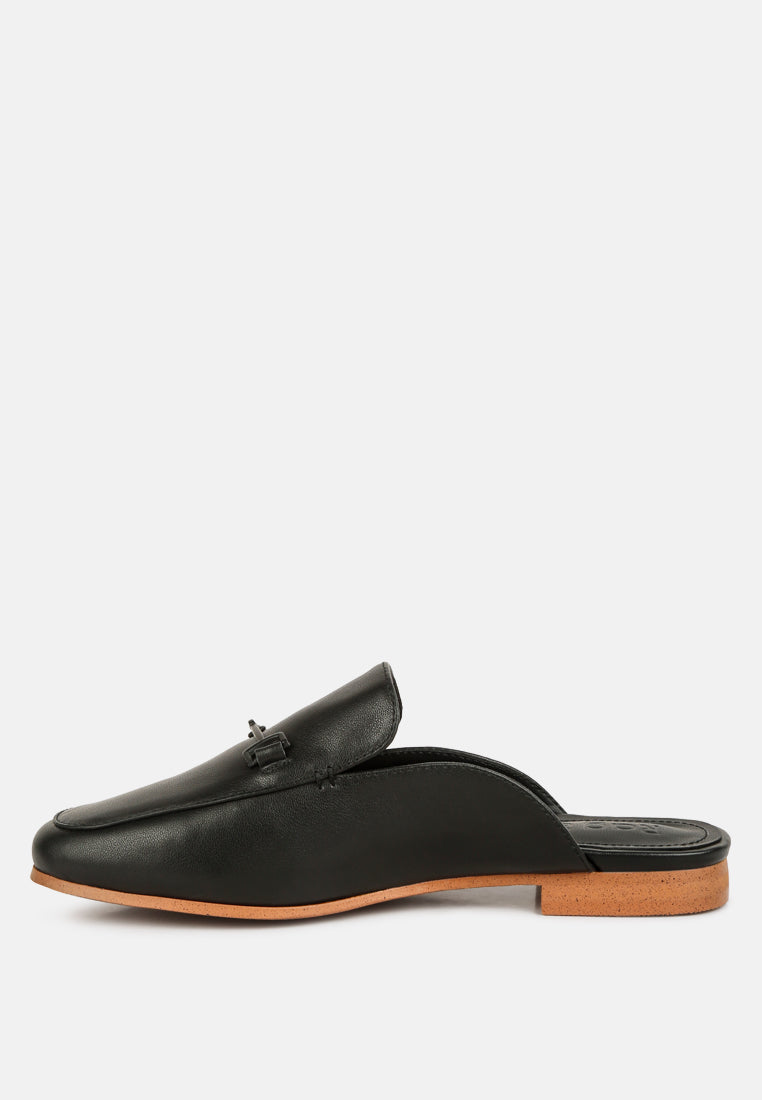  KRISTY Horsebit Embellished Mules In Black