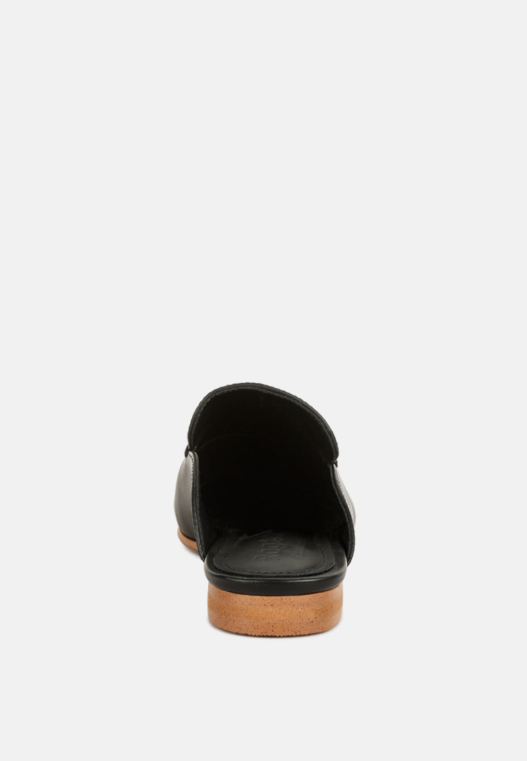  KRISTY Horsebit Embellished Mules In Black