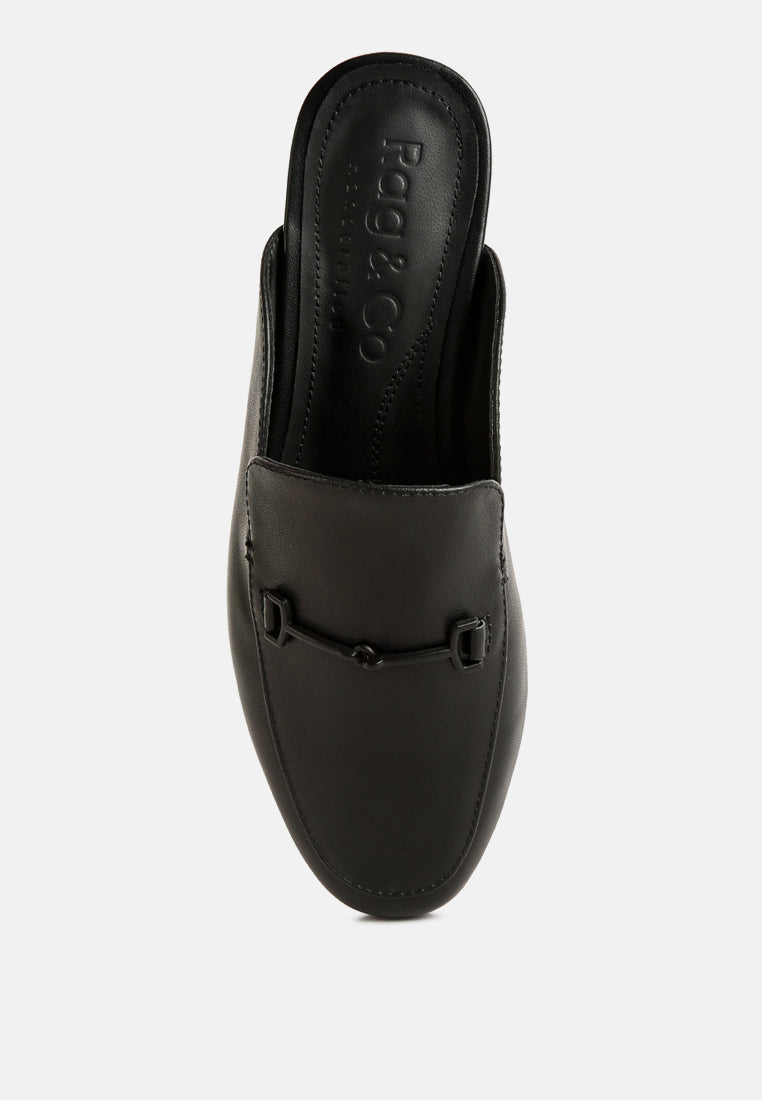  KRISTY Horsebit Embellished Mules In Black