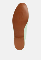  KRISTY Horsebit Embellished Mules In Mint Green