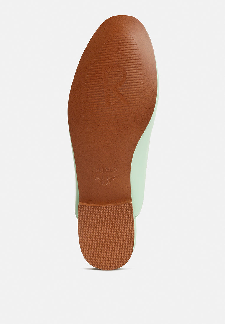  KRISTY Horsebit Embellished Mules In Mint Green