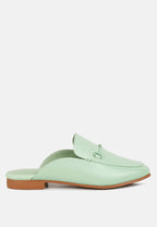  KRISTY Horsebit Embellished Mules In Mint Green