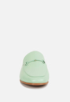  KRISTY Horsebit Embellished Mules In Mint Green
