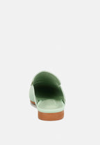  KRISTY Horsebit Embellished Mules In Mint Green