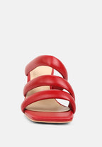  KYWE Red Textured Heel Chunky Strap Sandals