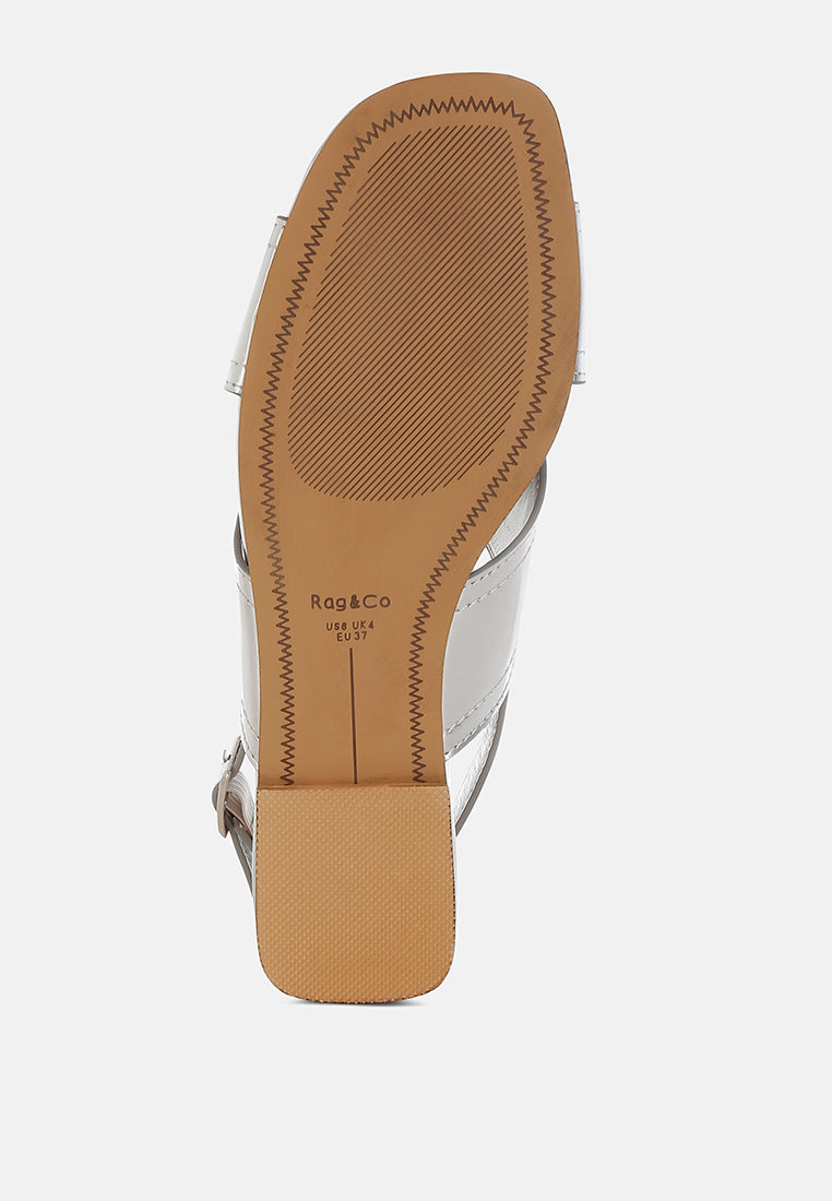 Kanon Metallic Pleather Criss-Cross Flats
