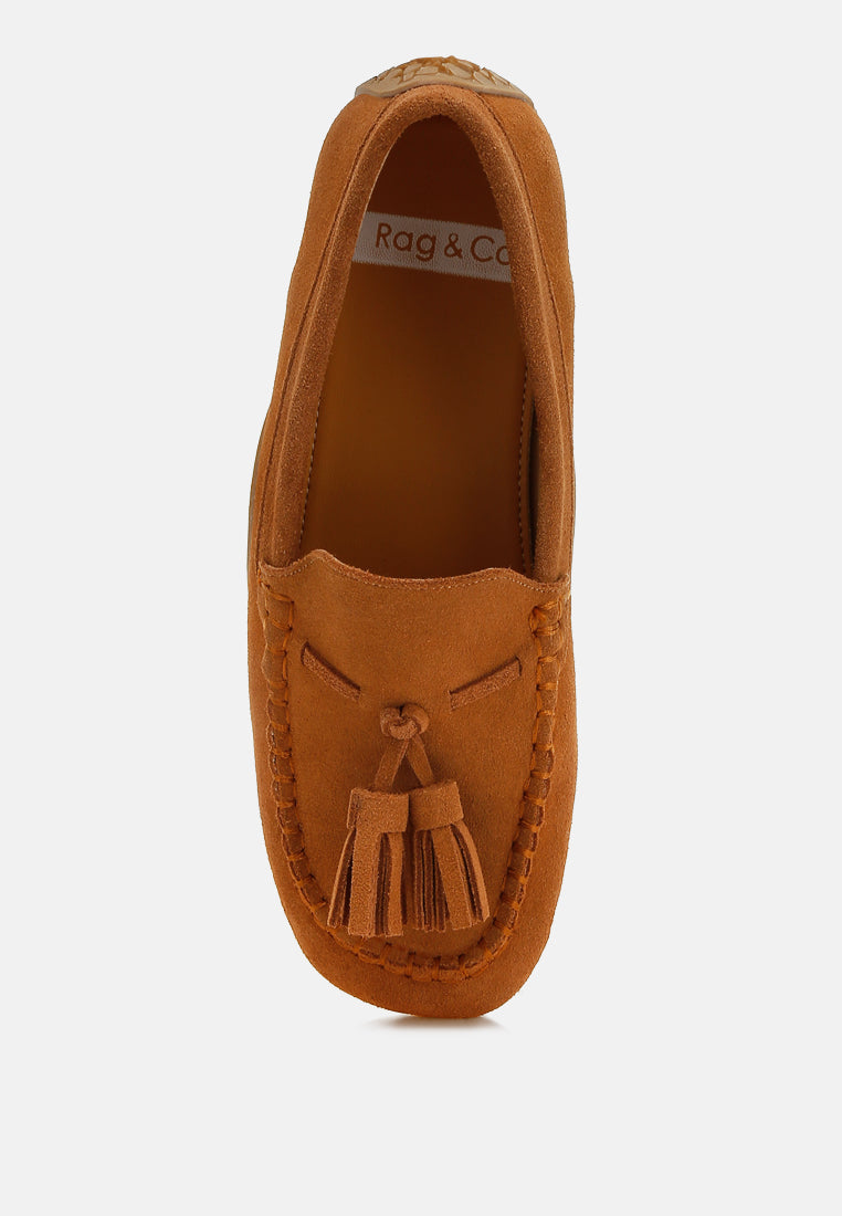  Kipstar Real Suede Leather Tassel Loafers