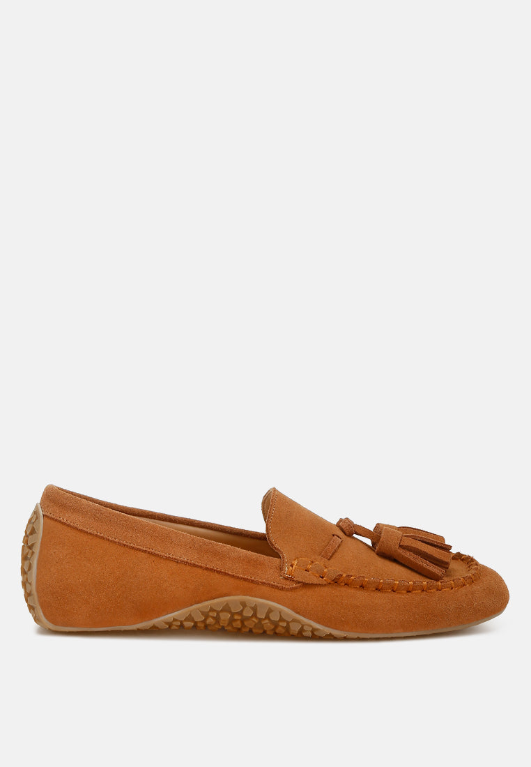  Kipstar Real Suede Leather Tassel Loafers