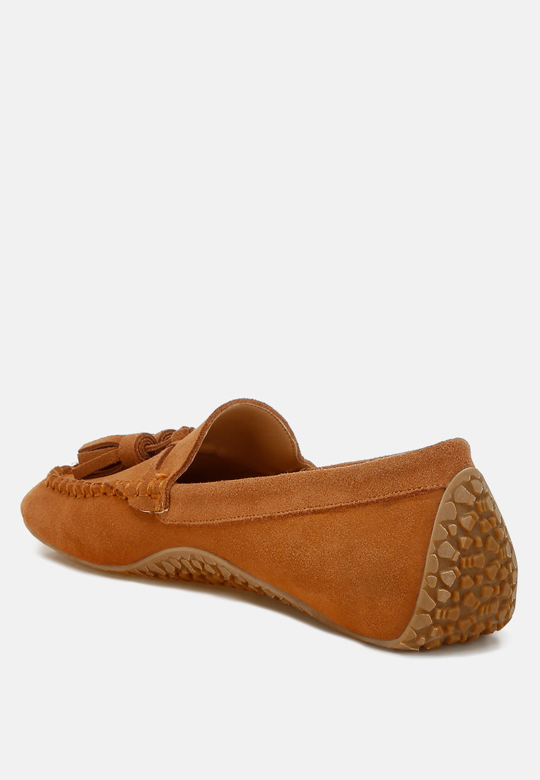  Kipstar Real Suede Leather Tassel Loafers