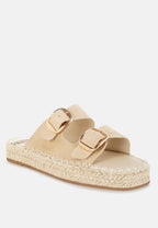  Kuopa Genuine Soft Leather Espadrille Flatform Sandals