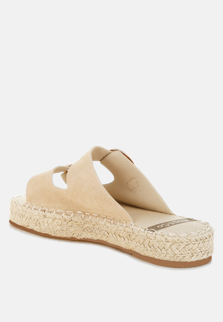  Kuopa Genuine Soft Leather Espadrille Flatform Sandals