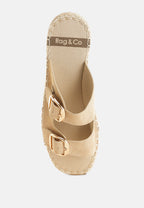 Kuopa Genuine Soft Leather Espadrille Flatform Sandals