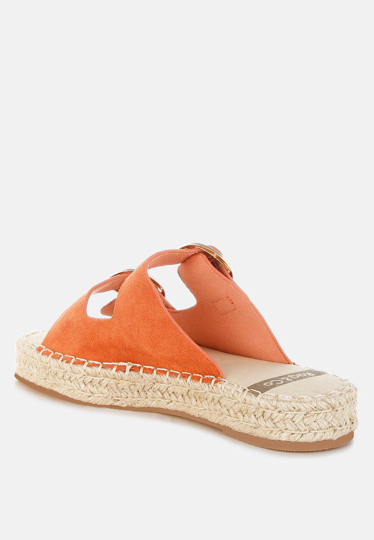  Kuopa Genuine Soft Leather Espadrille Flatform Sandals