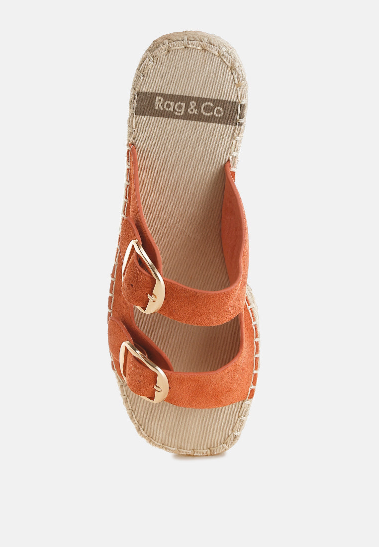  Kuopa Genuine Soft Leather Espadrille Flatform Sandals