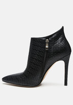  LOLITA Woven Texture Stiletto Boot In Black