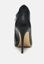  LOLITA Woven Texture Stiletto Boot In Black