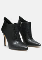  LOLITA Woven Texture Stiletto Boot In Black