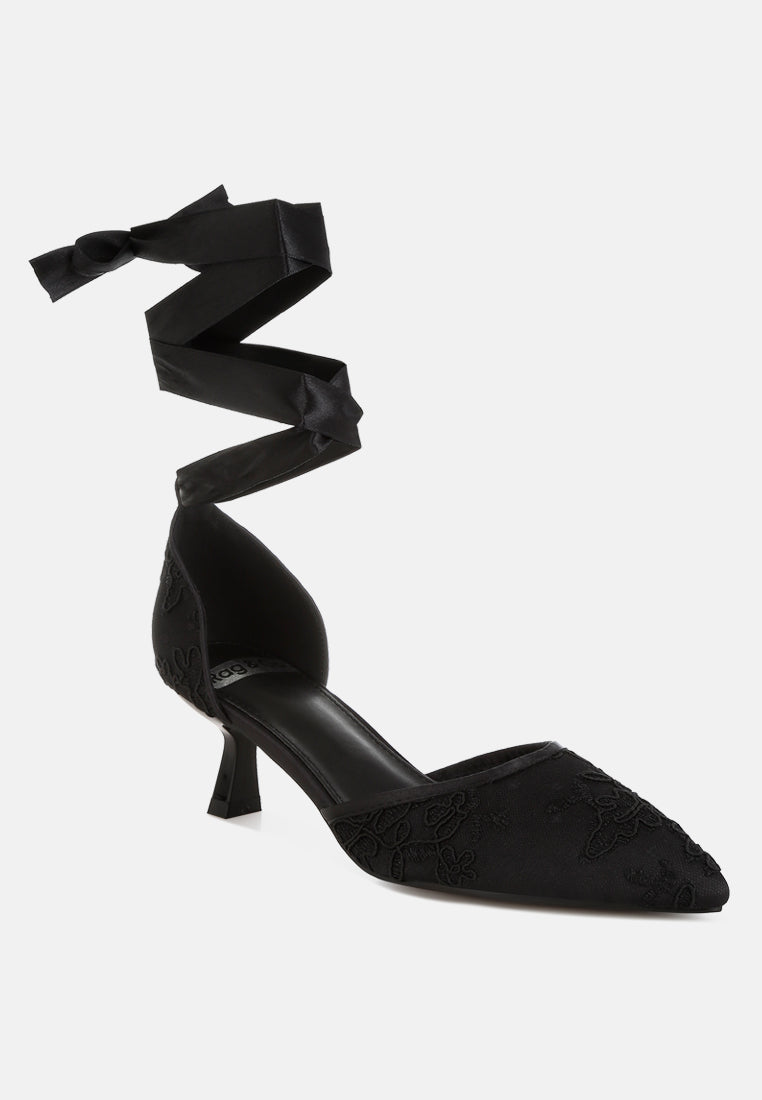  Laika Lace Kitten Heel Sandals