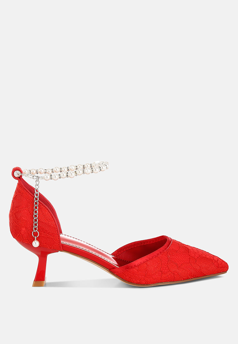  Laika Lace Kitten Heel Sandals