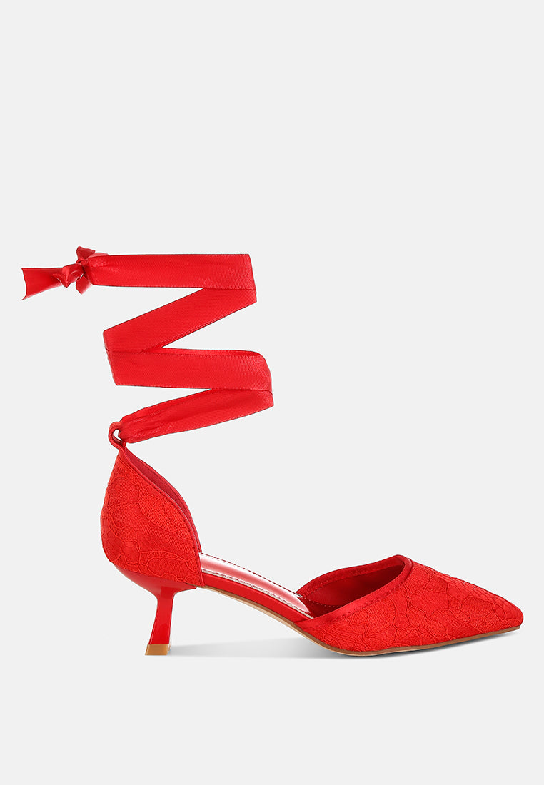  Laika Lace Kitten Heel Sandals