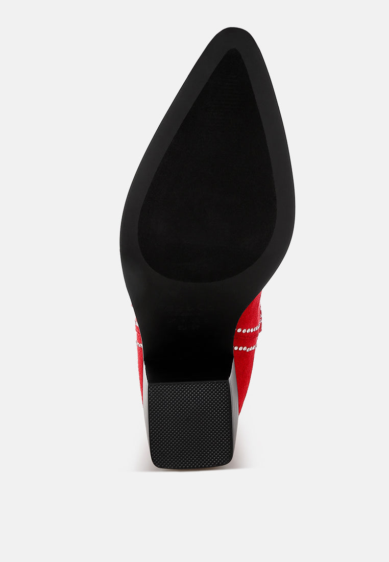  Latafa Rhinestones Embellished Cowboy Boots