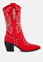 Latafa Rhinestones Embellished Cowboy Boots