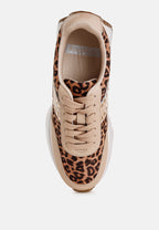  Lepark Real Leather Leopard Print Sneakers