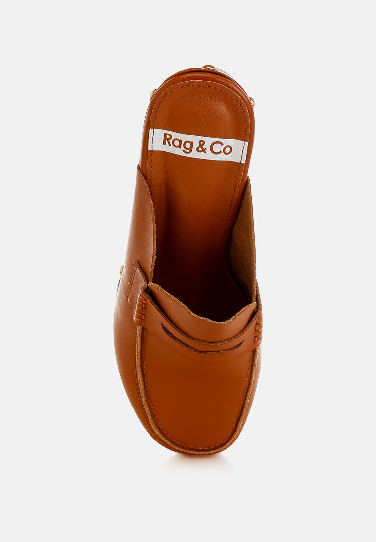  Lyrac Recycled Leather Platform Clogs In White