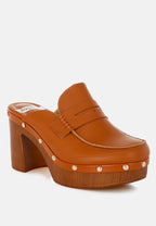  Lyrac Recycled Leather Platform Clogs In White