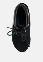  MAAYA Black Handcrafted Collared Suede Boot