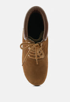  MAAYA Tan Handcrafted Collared Suede Boot