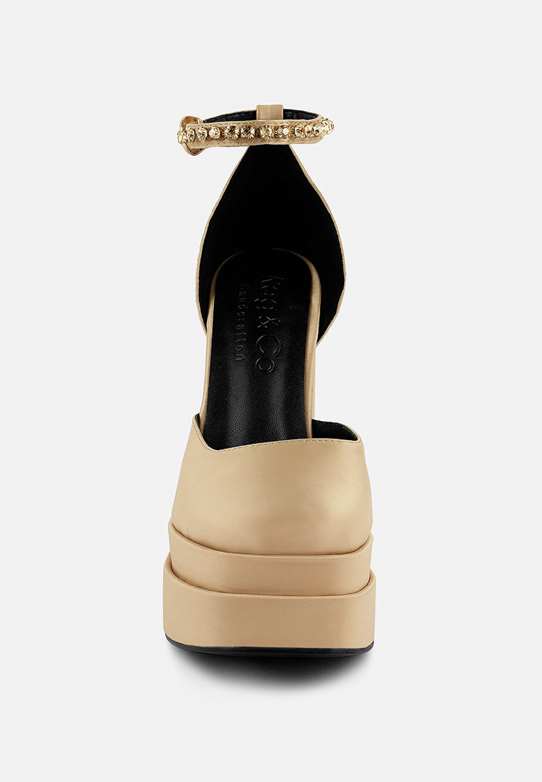  MARTINI Latte Sky High Platform Sandals