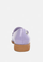  MEANBABE Semicasual Stud Detail Patent Loafers In Lilac