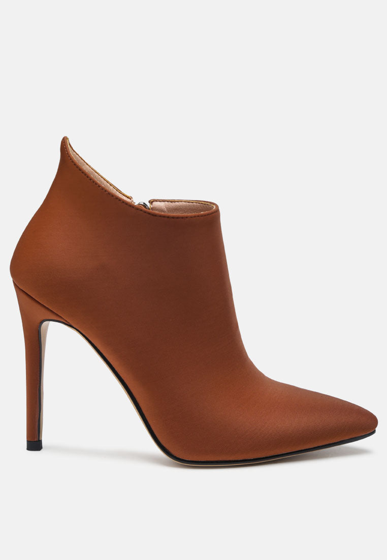  MELBA Pointed Toe Stiletto Boot In Brown