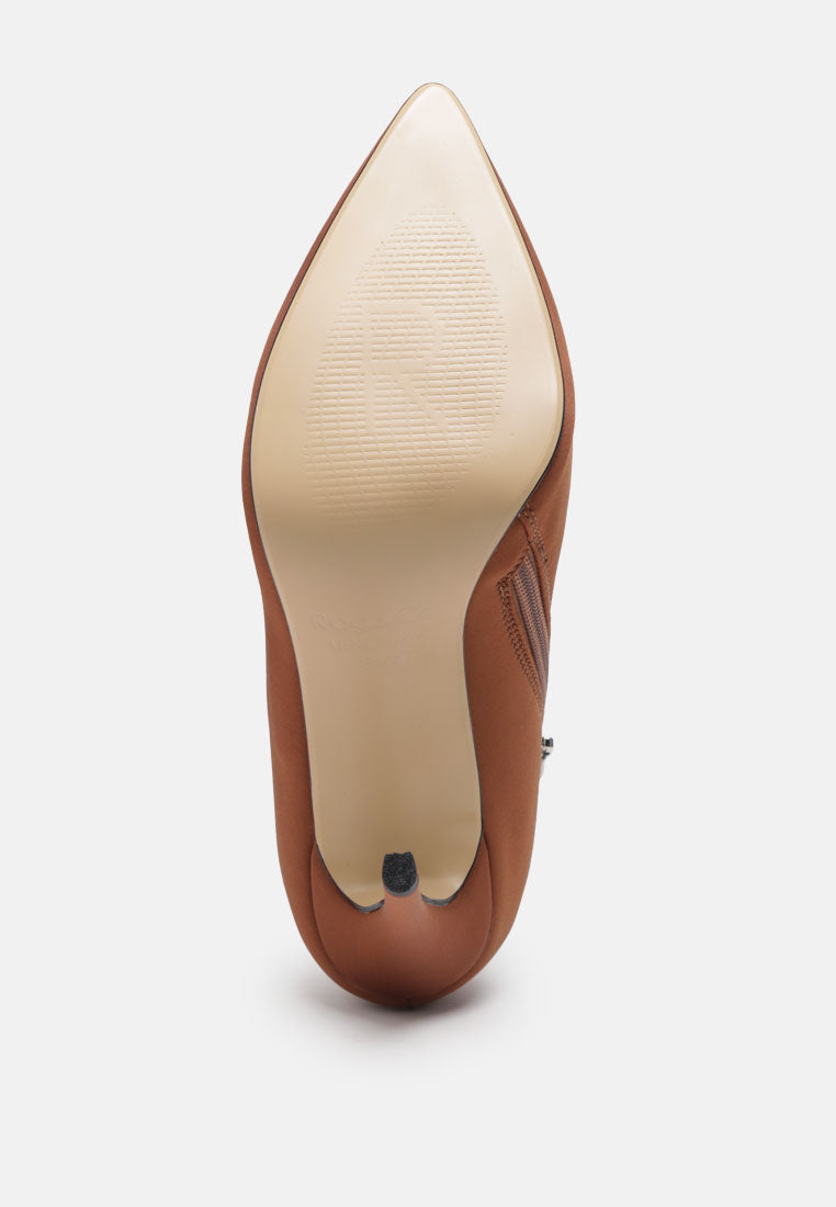  MELBA Pointed Toe Stiletto Boot In Brown