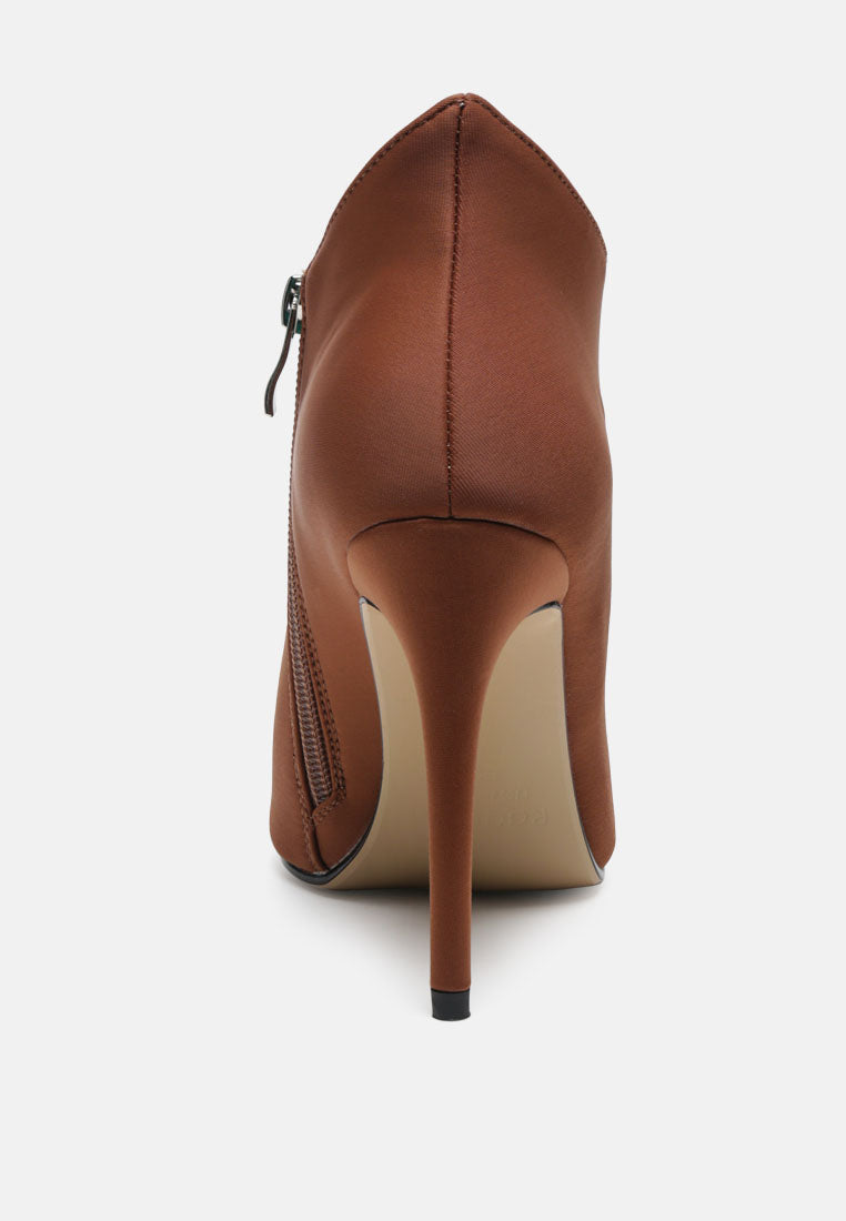  MELBA Pointed Toe Stiletto Boot In Brown