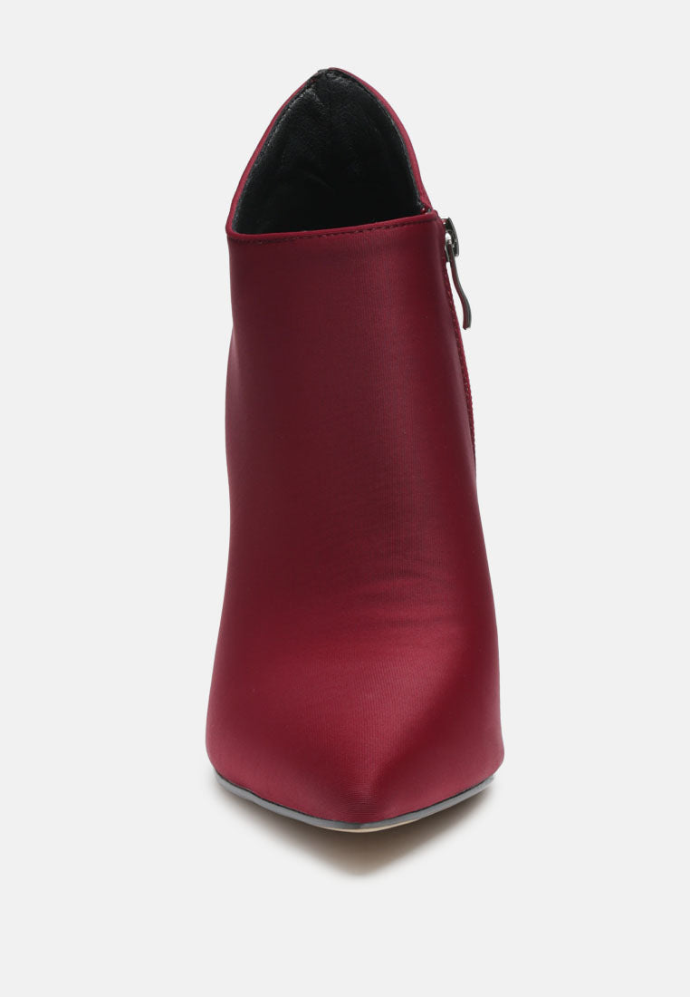  MELBA Pointed Toe Stiletto Boot In Burgundy