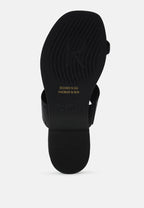  MILA Black Toe Ring Thong Slip Ons
