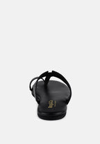  MILA Black Toe Ring Thong Slip Ons