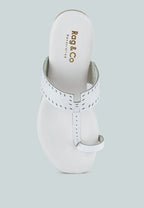  MILA White Toe Ring Thong Slip Ons