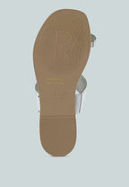  MILA White Toe Ring Thong Slip Ons