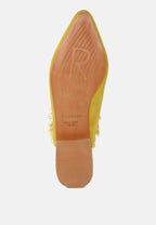  MOLLY Mustard Frayed Leather Mules