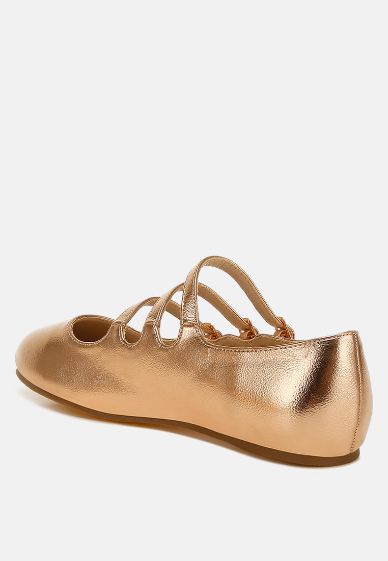  Macarina Triple Strap Mary Jane Ballerinas