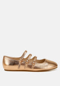  Macarina Triple Strap Mary Jane Ballerinas